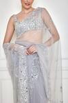 Dilnaz Grey Embroidered Mirror Saree Online at Aza Fashions Dilnaz_Grey Embroidered Mirror Saree _Online_at_Aza_Fashions