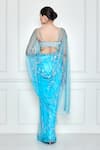 Dilnaz_Blue Embroidered Diamante Saree  _Online_at_Aza_Fashions