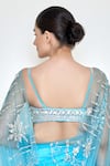 Shop_DILNAZ_Blue Net And Polyester Satin Embroidered Diamante U Neck Bustier _at_Aza_Fashions