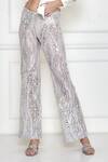 Shop_Dilnaz_Grey Net Embellished Jewel Sheer Pant  _at_Aza_Fashions