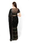 Shop Rabani & Rakha Black Georgette Sequins, Crystals Pre-stitched Embroidered Saree With Blouse at Aza Fashions Shop_Rabani & Rakha_Black Georgette Sequins, Crystals Pre-stitched Embroidered Saree With Blouse _at_Aza_Fashions