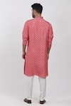 Krishna Mehta_Pink Tussar, Cotton Zari, Embroidery Floral Block Print Kurta Set _Online_at_Aza_Fashions