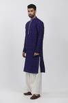 Shop_Krishna Mehta_Purple Tussar Embroidery Full Sleeve Polka Dots Kurta Set _Online_at_Aza_Fashions