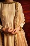 Mimamsaa_Ivory Woven And Quilted Sequin & Emilia Embroidered Bordered Dupatta  _Online_at_Aza_Fashions