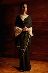 Buy_Mimamsaa_Black Silk Munga Woven And Embroidered Olivia Saree With Blouse Piece  _at_Aza_Fashions