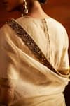 Shop_Mimamsaa_Ivory Silk Organza Woven And Titania Saree With Blouse Piece  _Online_at_Aza_Fashions