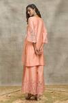 Shop Surabhi Arya Peach Silk, Organza, Chanderi Embroidery, Cut Kurta Set With Light Green Dupatta at Aza Fashions Shop_Surabhi Arya_Peach Silk, Organza, Chanderi Embroidery, Cut Kurta Set With Light Green Dupatta _at_Aza_Fashions