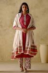Buy_VARUN CHHABRA_Maroon Kurta Mul Cotton Embroidery Round Palazzo Set _at_Aza_Fashions