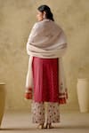 Shop_VARUN CHHABRA_Maroon Kurta Mul Cotton Embroidery Round Palazzo Set _at_Aza_Fashions