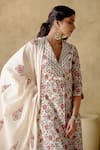 Buy_VARUN CHHABRA_Maroon Kurta And Palazzo Cambric Cotton Hand Block Printed Floral Set _Online_at_Aza_Fashions
