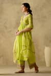 Shop_VARUN CHHABRA_Green Anarkali And Palazzo Chanderi Silk Lined With Mul Cotton Resham Set_Online_at_Aza_Fashions