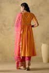 VARUN CHHABRA_Orange Anarkali And Palazzo Chanderi Silk Lined With Mul Cotton Mirror Set_Online_at_Aza_Fashions