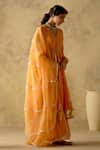 Shop_VARUN CHHABRA_Orange Anarkali And Sharara Chanderi Silk Lined With Mul Cotton Embroidered Set_Online_at_Aza_Fashions