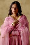 Buy_VARUN CHHABRA_Pink Anarkali And Sharara Chanderi Silk Lined With Mul Cotton Zari Set_Online_at_Aza_Fashions