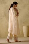 Shop_VARUN CHHABRA_Ivory Kurta And Palazzo Chanderi Silk Lined With Mul Cotton Zari Set _Online_at_Aza_Fashions