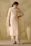 VARUN CHHABRA_Ivory Kurta And Palazzo Chanderi Silk Lined With Mul Cotton Zari Set _at_Aza_Fashions