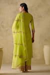 Shop_VARUN CHHABRA_Green Kurta And Palazzo Chanderi Silk Lined With Mul Patra Set _at_Aza_Fashions