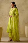 Shop_VARUN CHHABRA_Green Kurta And Palazzo Chanderi Silk Lined With Mul Patra Set _Online_at_Aza_Fashions