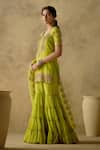 VARUN CHHABRA_Green Kurta And Gharara Chanderi Silk Lined With Mul Cotton Dabka Set _Online_at_Aza_Fashions