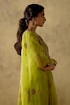 Buy_VARUN CHHABRA_Green Kurta And Gharara Chanderi Silk Lined With Mul Cotton Dabka Set _Online_at_Aza_Fashions