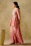 Buy_VARUN CHHABRA_Pink Chanderi Silk Printed And Hand Embroidered Floral Kurta Sharara Set _Online_at_Aza_Fashions