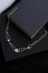 Shop_Do Taara_Gold Plated Delicate Kundan And Pearl Choker _at_Aza_Fashions
