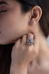 Do Taara_Silver Plated Faux Diamond Embellished Ring _Online_at_Aza_Fashions