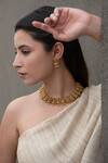 Buy_Do Taara_Gold Plated Crystals, Stones Temple Necklace Set_at_Aza_Fashions