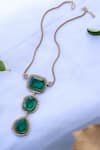 Shop_Do Taara_Green Embellished Doublet Stone Necklace_at_Aza_Fashions