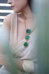 Do Taara_Green Embellished Doublet Stone Necklace_Online_at_Aza_Fashions