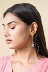 Buy_Aaree Accessories_Gold Plated Semi Precious Stone Embellished Earrings_at_Aza_Fashions