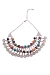 Shop_5elements_Silver Plated Bead Miral Banjara Coin Necklace _at_Aza_Fashions