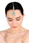 Shop_Aakarsha By Ajay_Gold Plated Kundan Stones Floral Motif Maangtikka _Online_at_Aza_Fashions