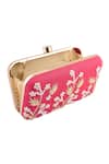 Buy_Naintara Bajaj_Pink Embroidered Floral Zardozi Clutch With Sling_Online_at_Aza_Fashions