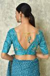 Buy_Khwaab by Sanjana Lakhani_Blue Georgette Embroidered Machine Bandhani Pattern Saree With Blouse 