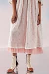 Ilk_Off White Dress Chanderi Print Hearts High Neck  _Online_at_Aza_Fashions