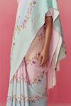Buy_Dressfolk_Multi Color Linen Beads Bougainvillea Skies Handwoven Saree With Running Blouse _Online_at_Aza_Fashions