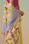 Buy_Dressfolk_Yellow Cotton Handwoven Stripe Mango Relish Saree _Online_at_Aza_Fashions