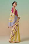 Shop_Dressfolk_Yellow Cotton Handwoven Stripe Mango Relish Saree _Online_at_Aza_Fashions