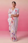 Buy_Dressfolk_Grey Linen Handwoven Floral Mystic Bloom Saree  _at_Aza_Fashions