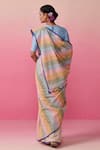Shop_Dressfolk_Multi Color Cotton Handwoven Stripe Popsicle Paradise Saree _at_Aza_Fashions