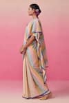 Dressfolk_Multi Color Cotton Handwoven Stripe Popsicle Paradise Saree _Online_at_Aza_Fashions