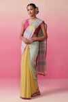 Buy_Dressfolk_Multi Color Cotton Handwoven Stripe Rasna Rush Saree _Online_at_Aza_Fashions