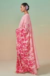 Dressfolk_Pink Linen Beads Floral Handwoven Saree With Running Blouse _Online_at_Aza_Fashions