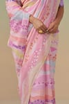 Buy_Dressfolk_Multi Color Linen Printed Stripe Secret Garden Saree _Online_at_Aza_Fashions