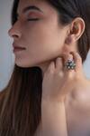 Buy_Do Taara_Silver Plated Faux Diamond Embellished Ring _Online_at_Aza_Fashions