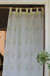 Buy_Taru Jaipur_White 100% Linen Printed Variyali Curtain _at_Aza_Fashions