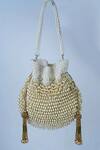 Buy_Nayaab by Sonia_Off White Embellished Pearl Treasure Taselled Potli_at_Aza_Fashions