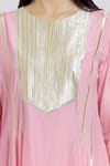 Buy_Samyukta Singhania_Pink Cotton Silk Embroidered Gota Round Kurta And Pant Set _Online_at_Aza_Fashions