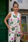 Shop_Jodi_White Handloom Cotton V-neck Printed Waistcoat _Online_at_Aza_Fashions
